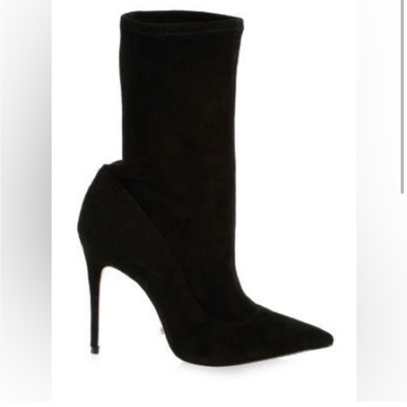 Schutz Mislane Sock Stiletto Booties in Black Suede Womens Size 6.5 - Picture 7 of 8
